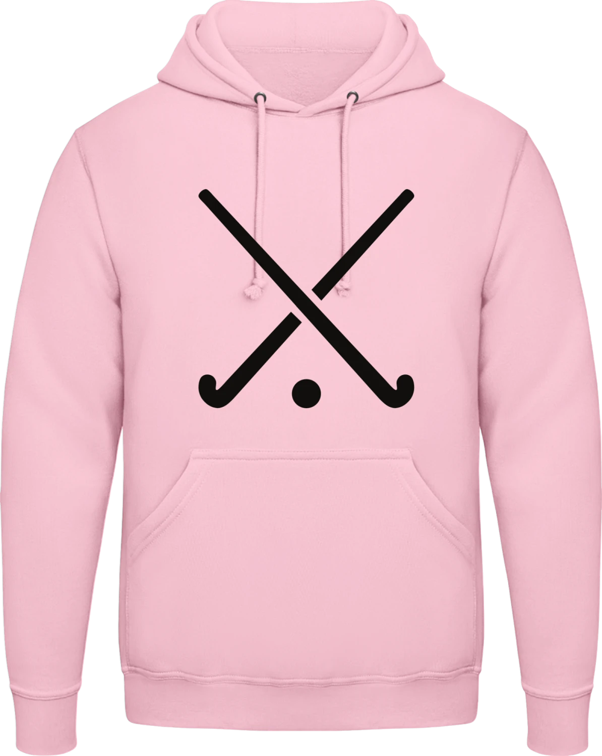 Field Hockey Logo - Baby pink AWDis man hoodie - Front