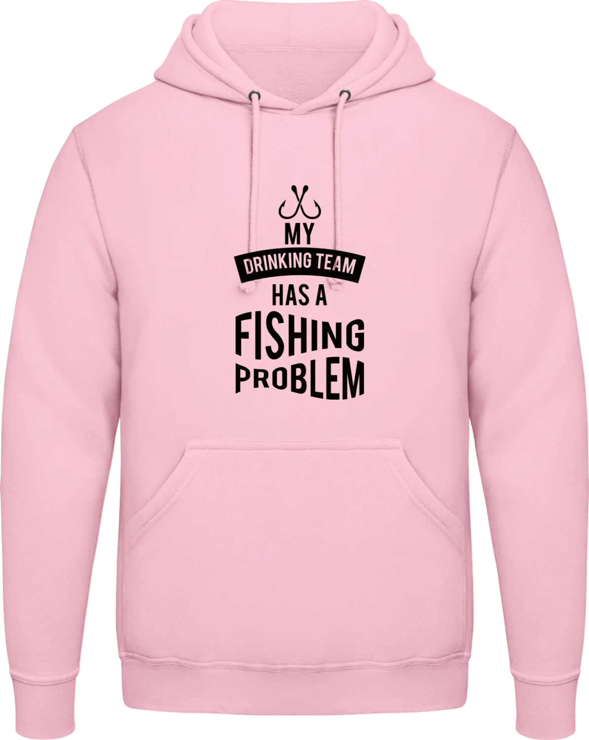 Drinking Team Fishing Problem - Baby pink AWDis man hoodie - Front