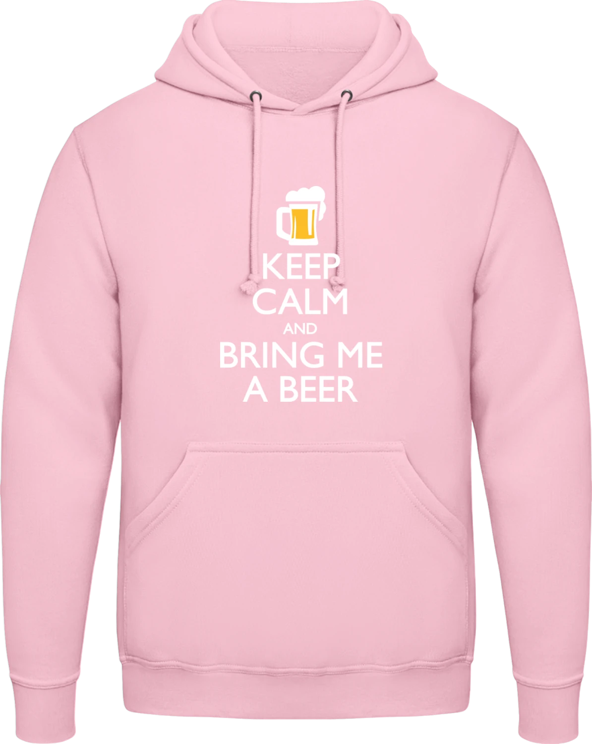 Keep Calm And Bring Me A Beer - Baby pink AWDis man hoodie - Front