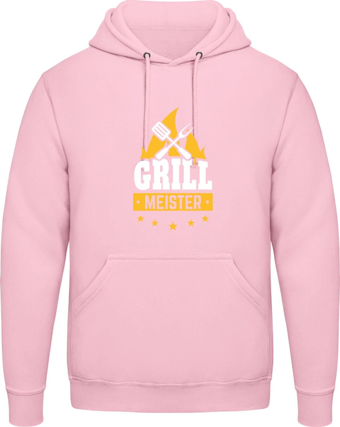 Grillmeister - Baby pink AWDis man hoodie - Front