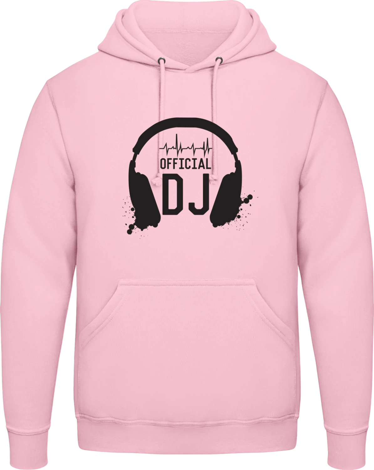 Official DJ Headphones - Baby pink AWDis man hoodie - Front