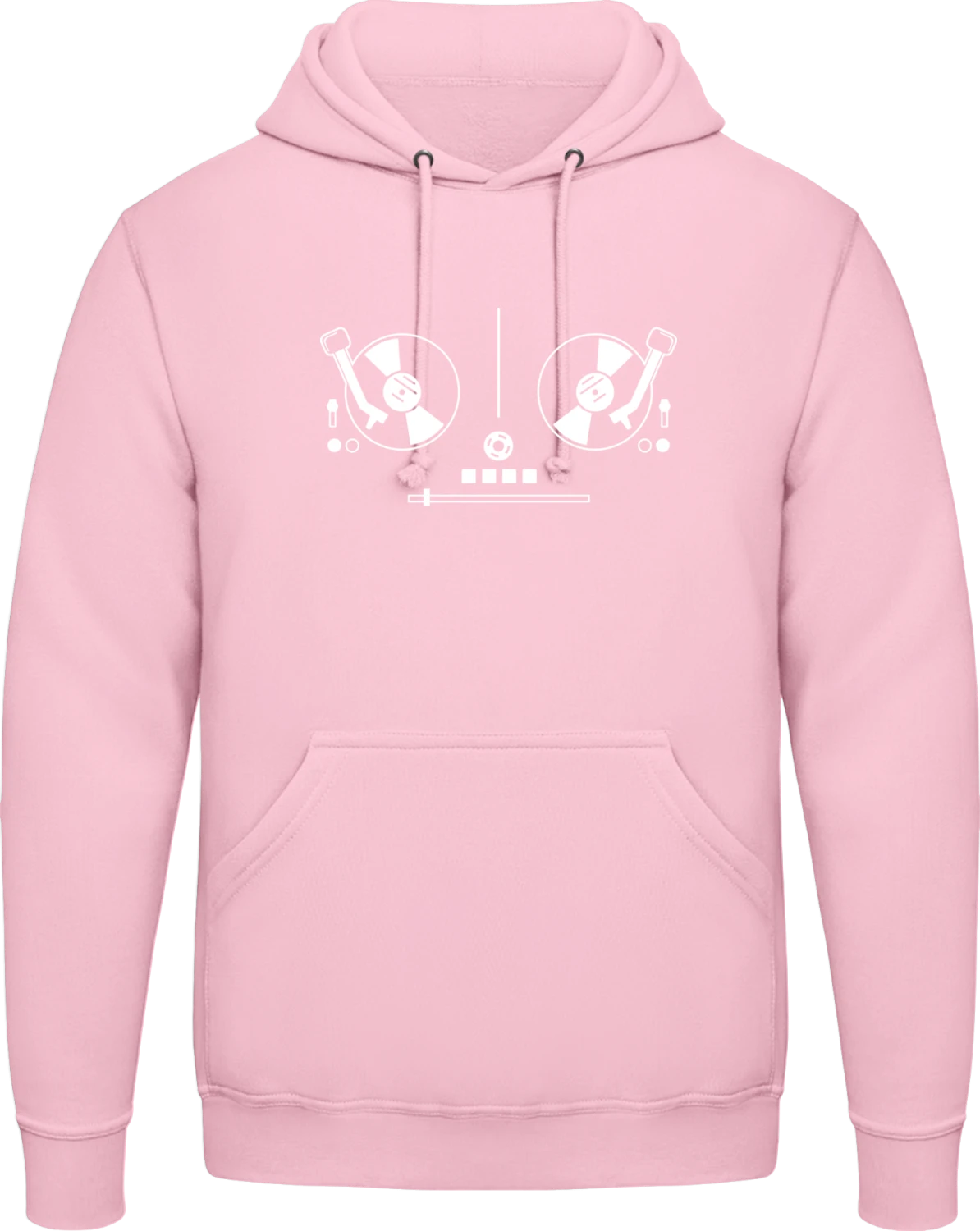 DJ Turntable Mix - Baby pink AWDis man hoodie - Front