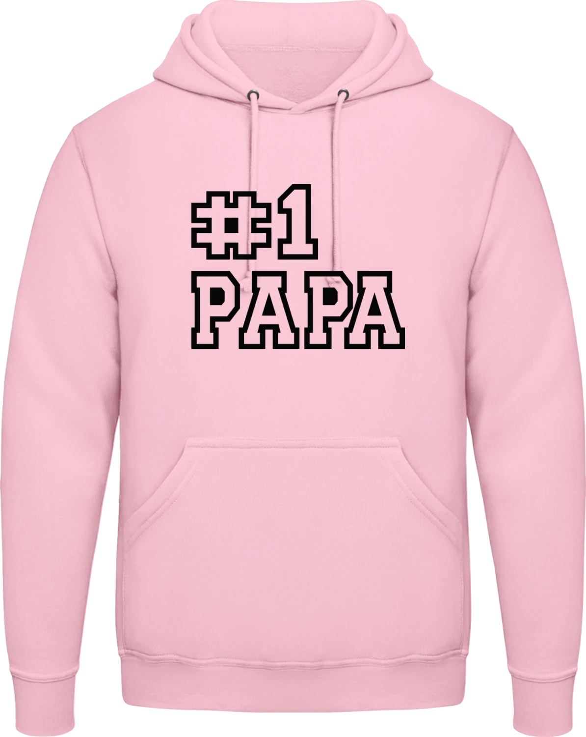 Number One Papa - Baby pink AWDis man hoodie - Front