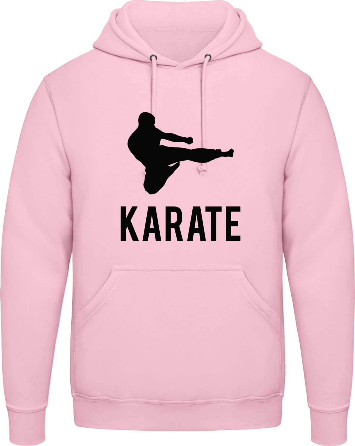 Karate - Baby pink AWDis man hoodie - Front