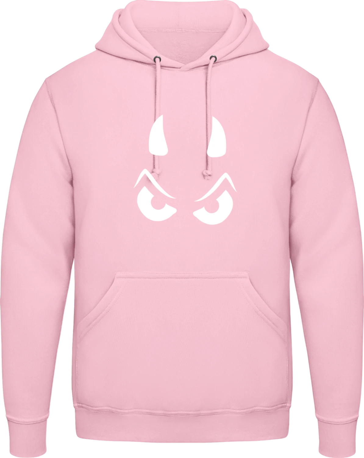 Little Devil Face - Baby pink AWDis man hoodie - Front