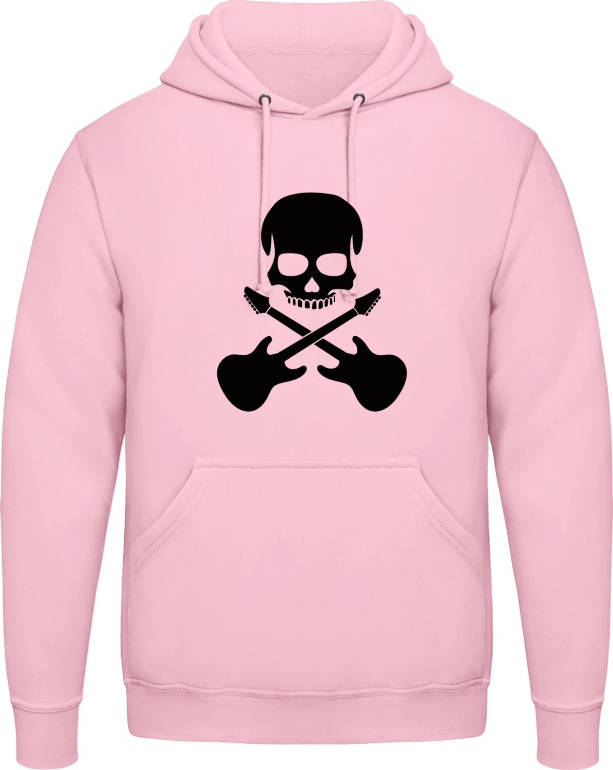 Guitarist Skull - Baby pink AWDis man hoodie - Front