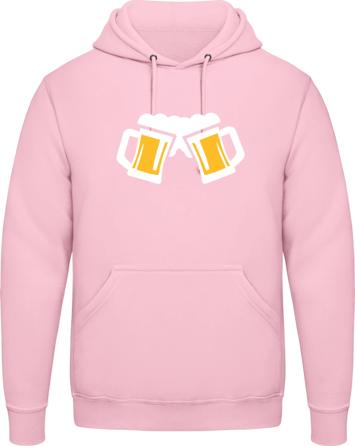 Beer Cheers - Baby pink AWDis man hoodie - Front