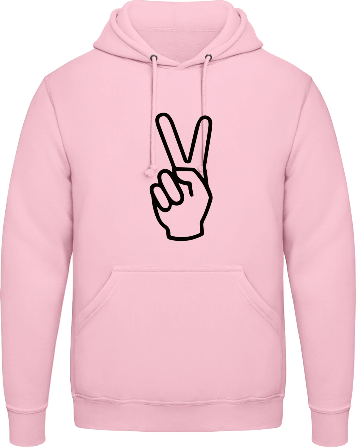 Victory Illustration - Baby pink AWDis man hoodie - Front