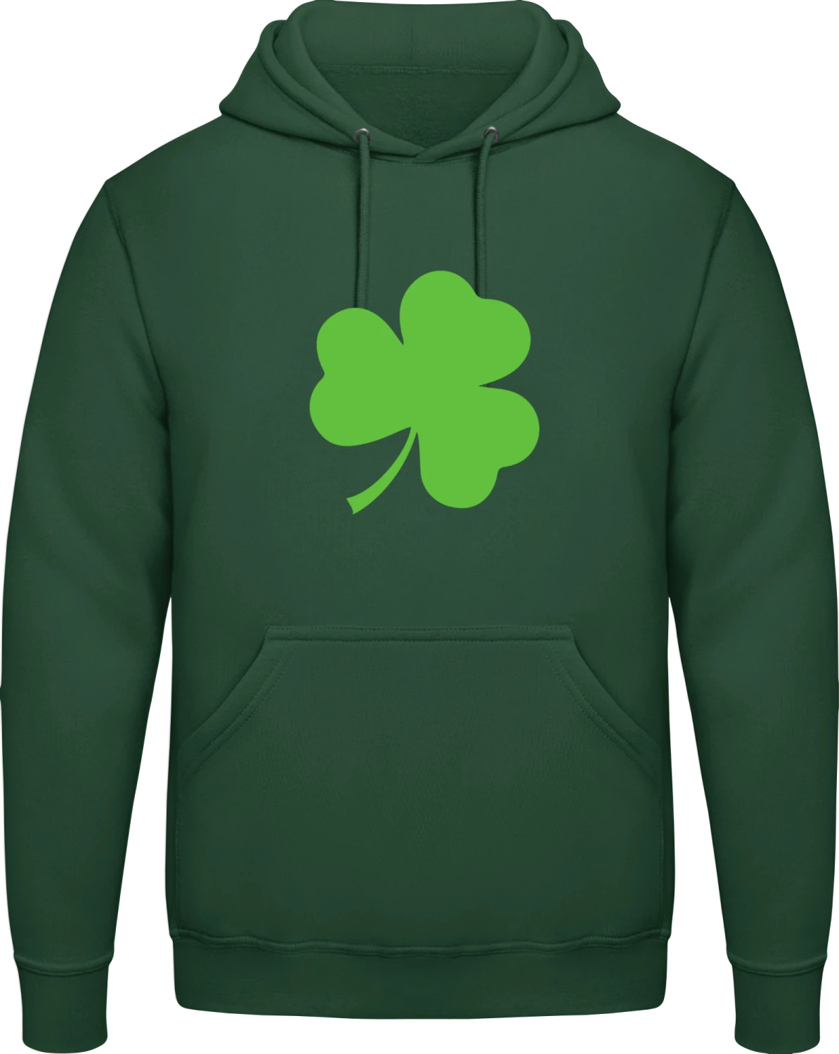 Clover - Bottle Green AWDis man hoodie - Front