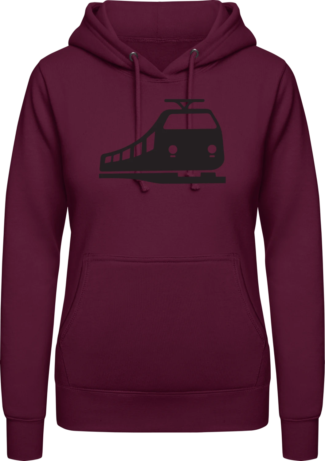 Train Silhouette - Burgundy AWDis ladies hoodie - Front