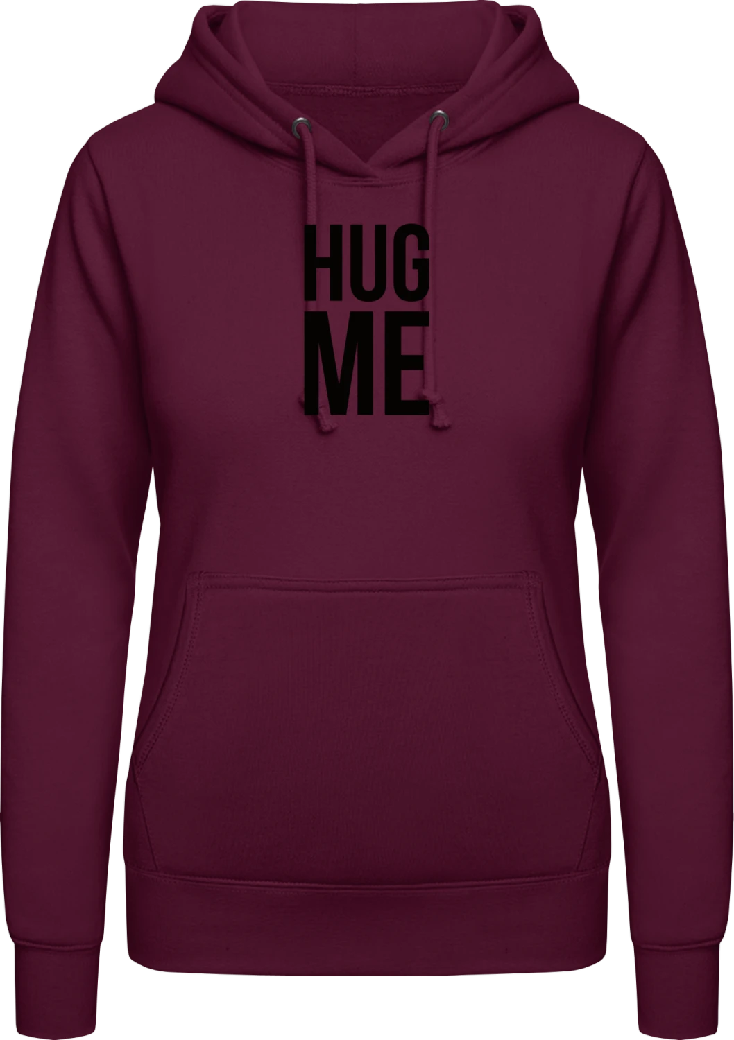 Hug Me Typo - Burgundy AWDis ladies hoodie - Front