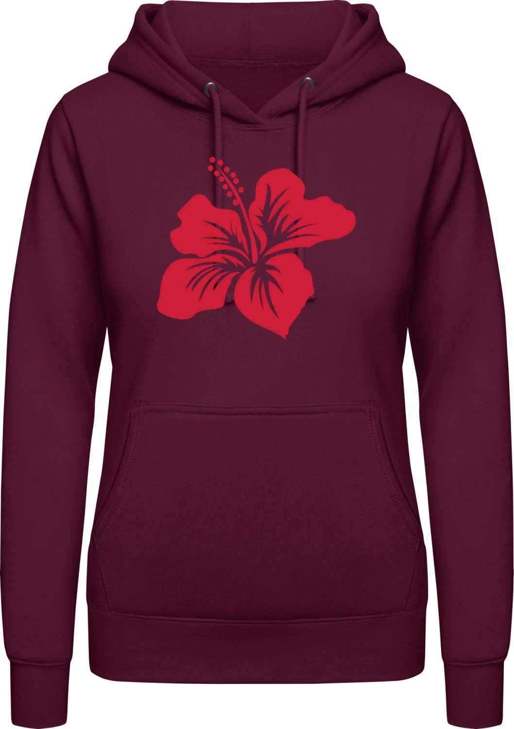 Flower Simple - Burgundy AWDis ladies hoodie - Front