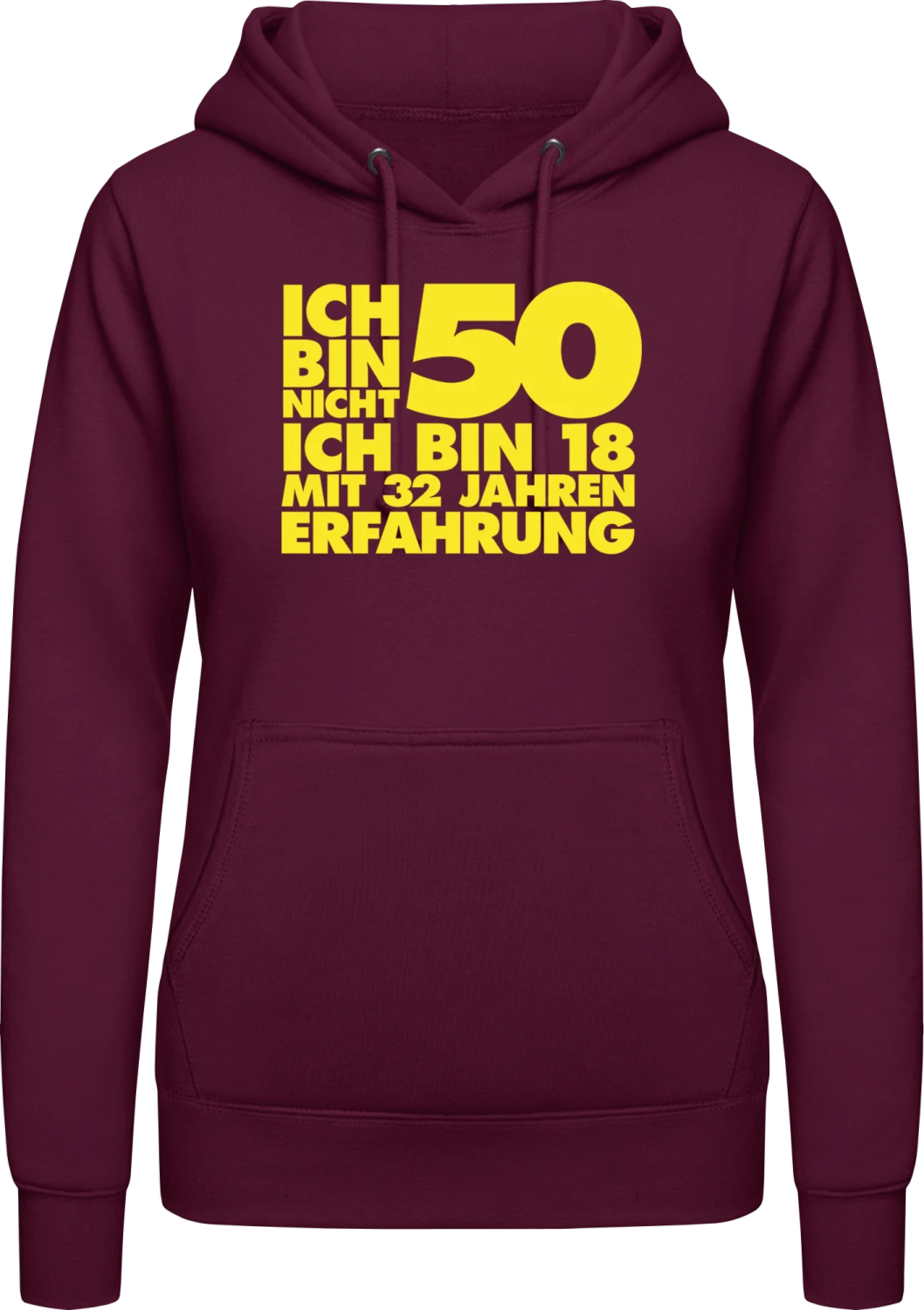 50 Geburtstag - Burgundy AWDis ladies hoodie - Front