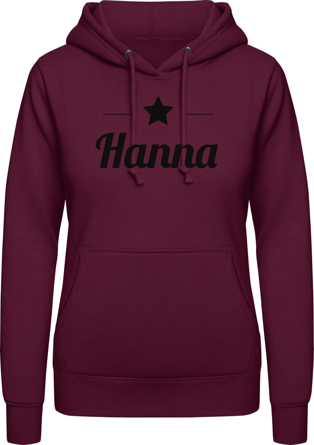 Hanna Stern - Burgundy AWDis ladies hoodie - Front