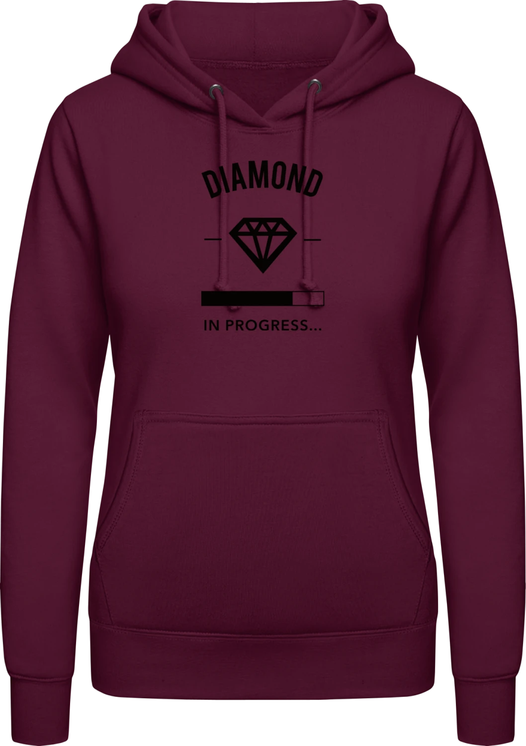 Diamond in Progress - Burgundy AWDis ladies hoodie - Front