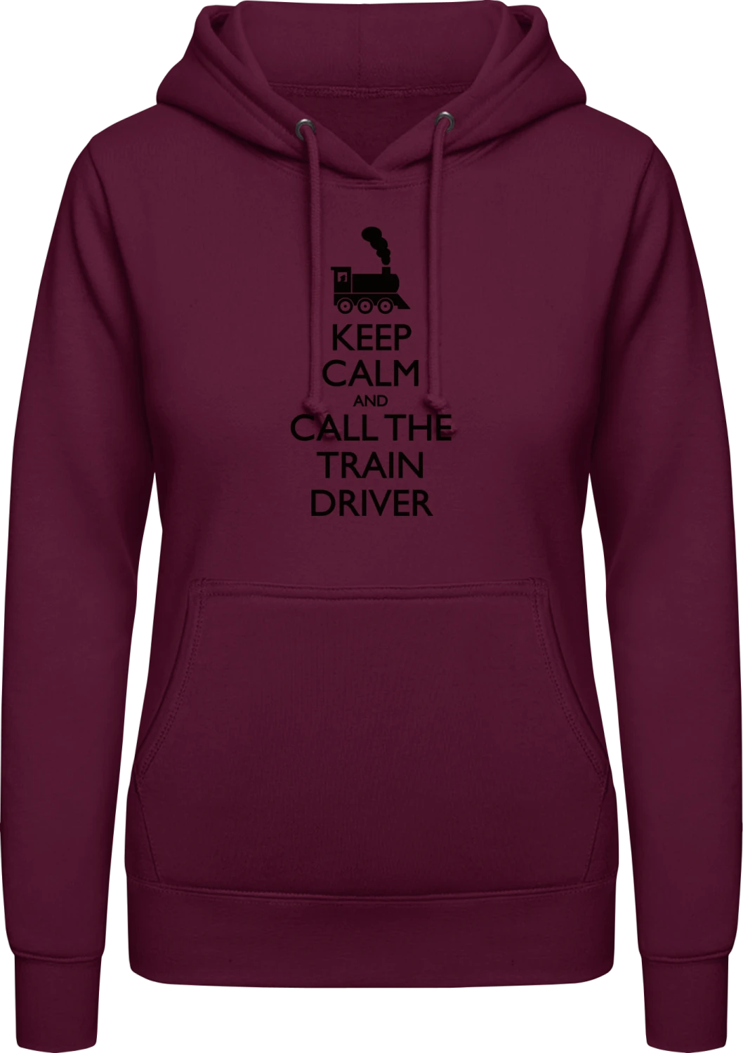 Keep Calm And Call The Train Driver - Burgundy AWDis ladies hoodie - Front