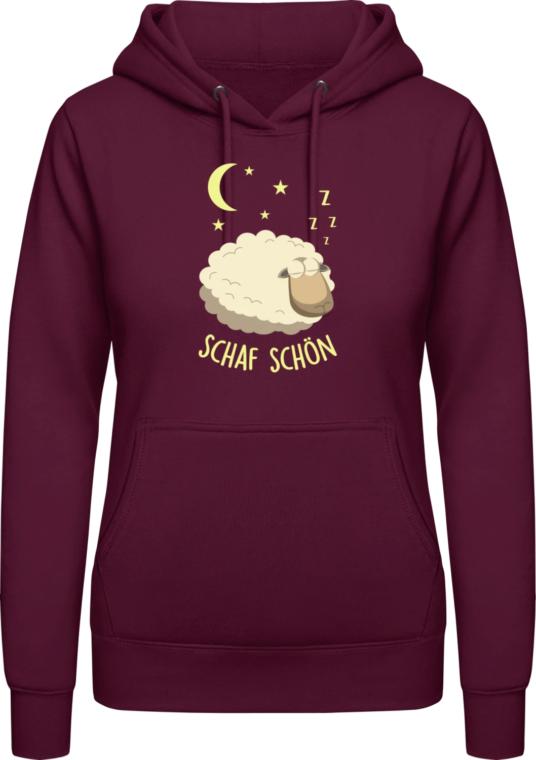 Schaf schön - Burgundy AWDis ladies hoodie - Front