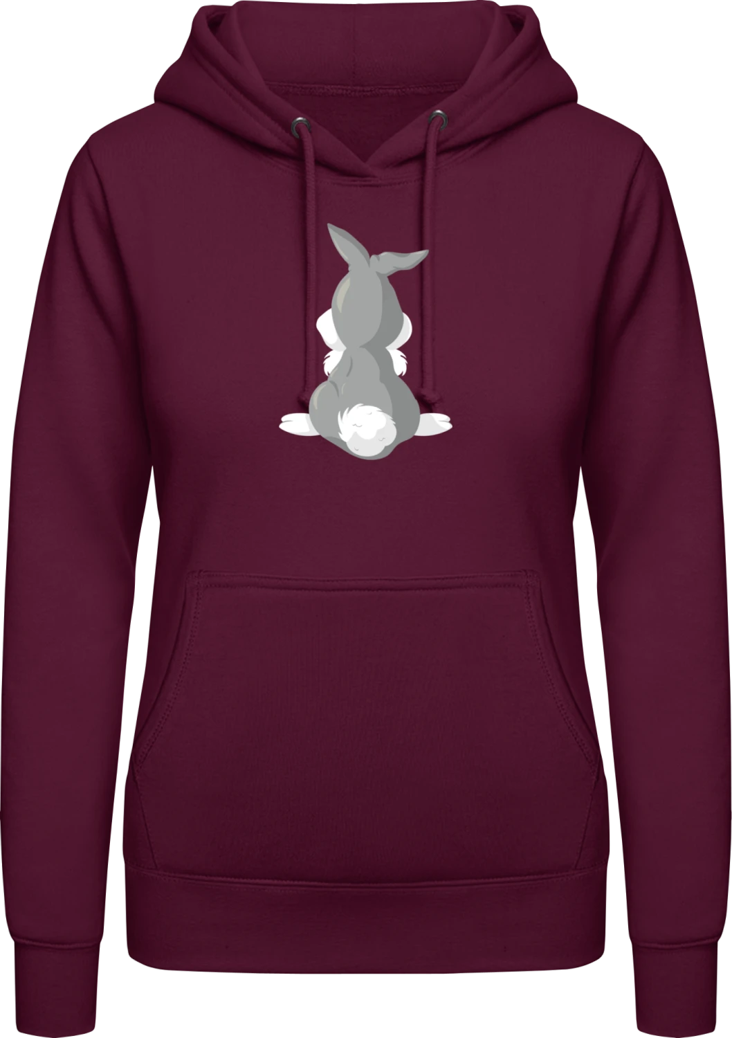 Plush Rabbit - Burgundy AWDis ladies hoodie - Front