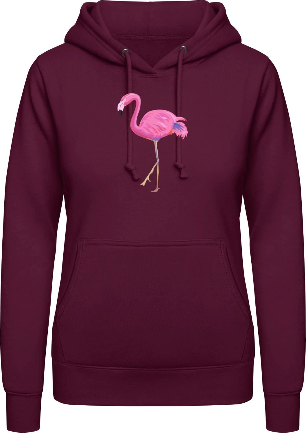 Flamingo Body - Burgundy AWDis ladies hoodie - Front