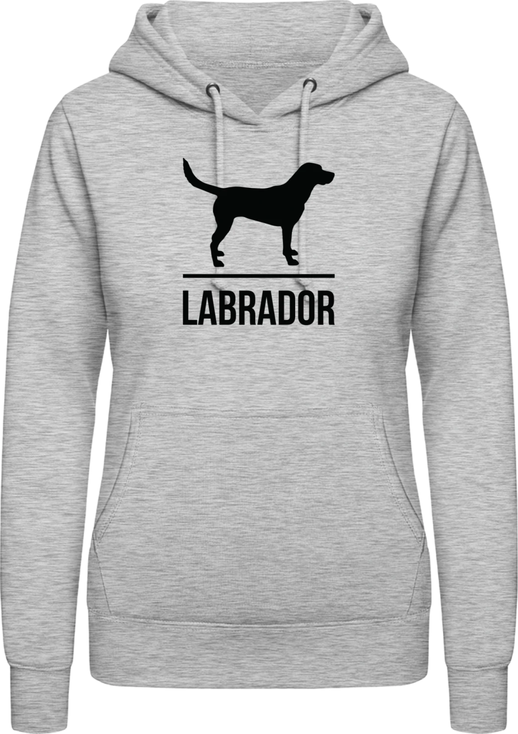 Labrador - Heather Grey AWDis ladies hoodie - Front