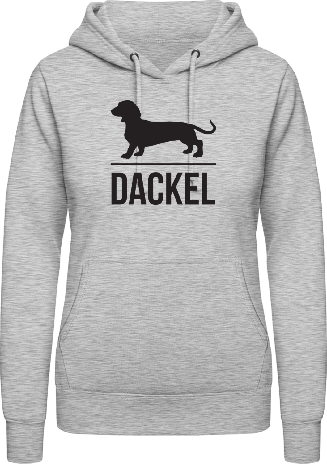 Dackel - Heather Grey AWDis ladies hoodie - Front