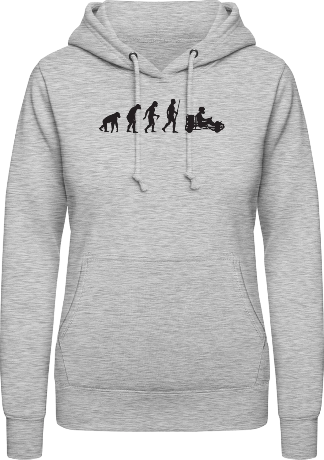 Go Kart Evolution - Heather Grey AWDis ladies hoodie - Front