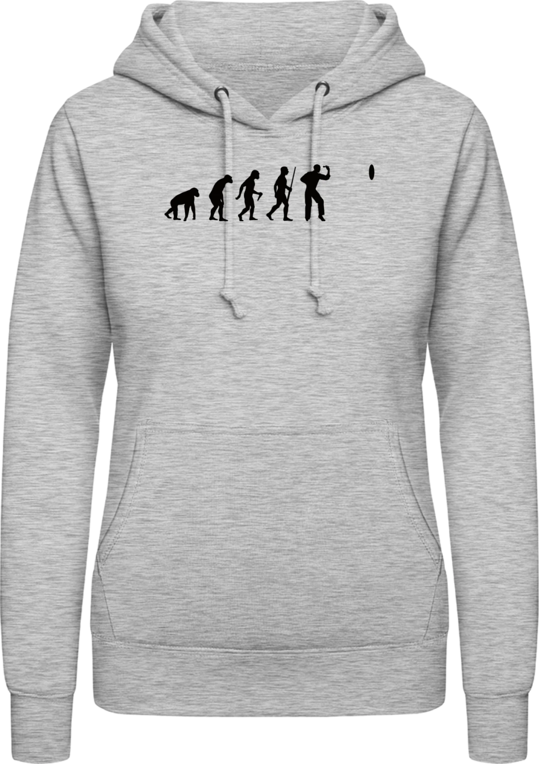 Dart Player Evolution - Heather Grey AWDis ladies hoodie - Front