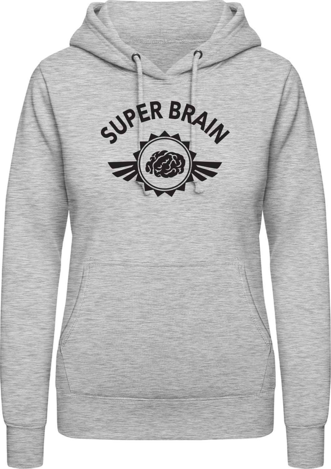 Super Brain - Heather Grey AWDis ladies hoodie - Front