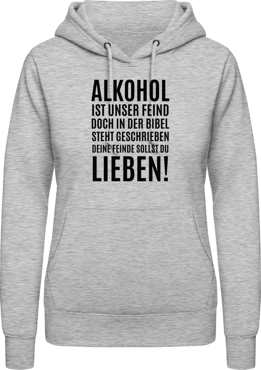 Alkohol ist unser Feind - Heather Grey AWDis ladies hoodie - Front