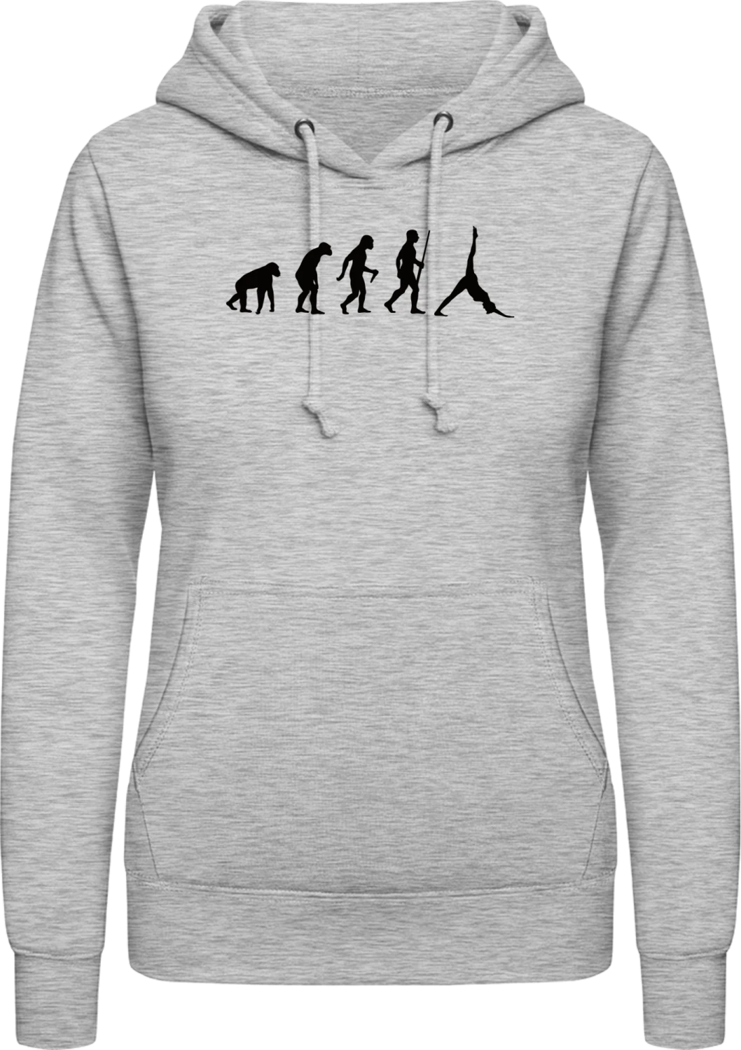 Yoga Gymnastics Evolution - Heather Grey AWDis ladies hoodie - Front