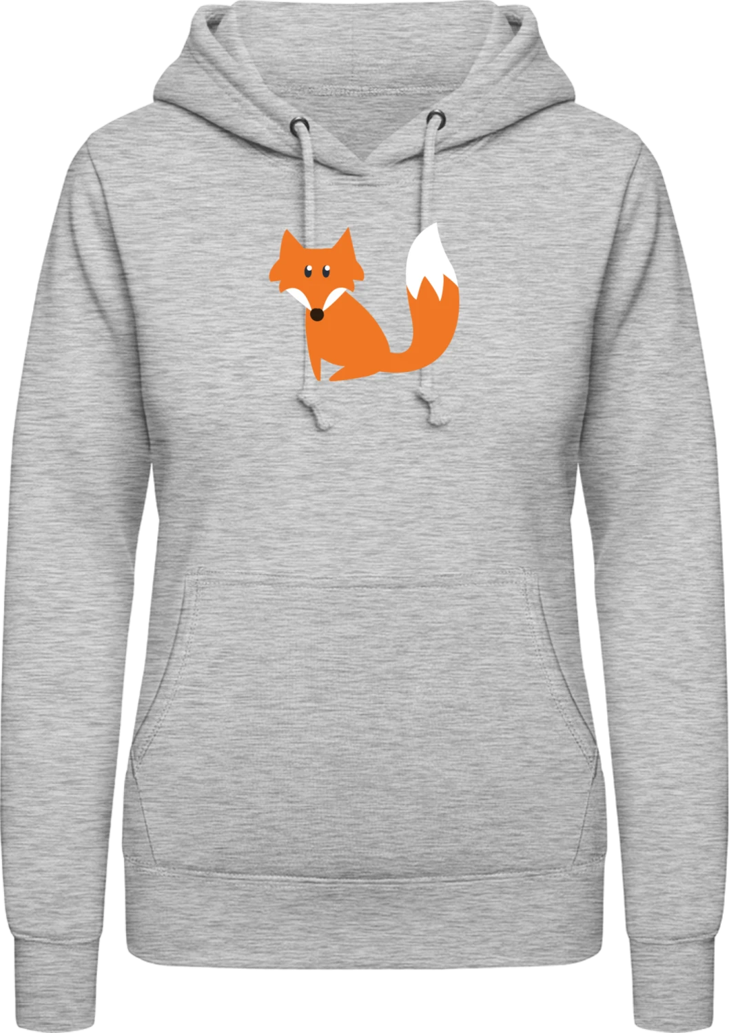 Little Cute Fox - Heather Grey AWDis ladies hoodie - Front