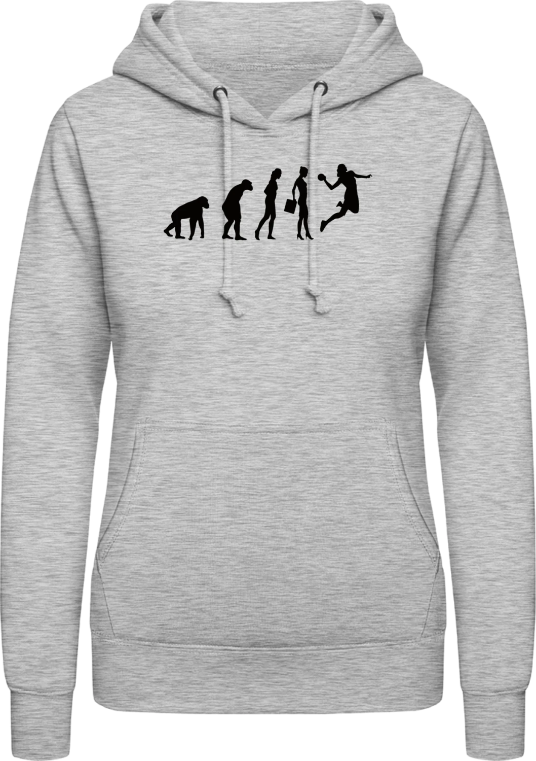 Evolution Handball - Heather Grey AWDis ladies hoodie - Front