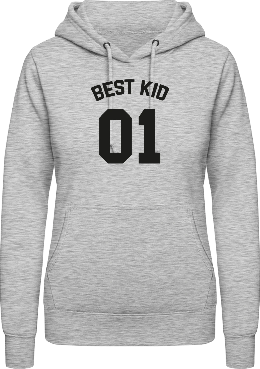 Best Kid 01 - Heather Grey AWDis ladies hoodie - Front