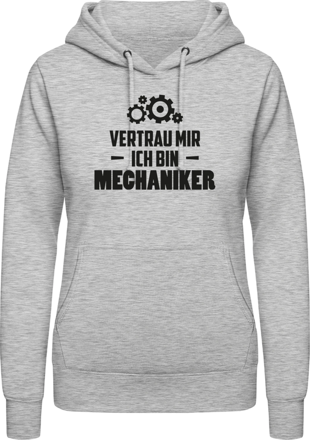 Vertrau mir ich bin Mechaniker - Heather Grey AWDis ladies hoodie - Front