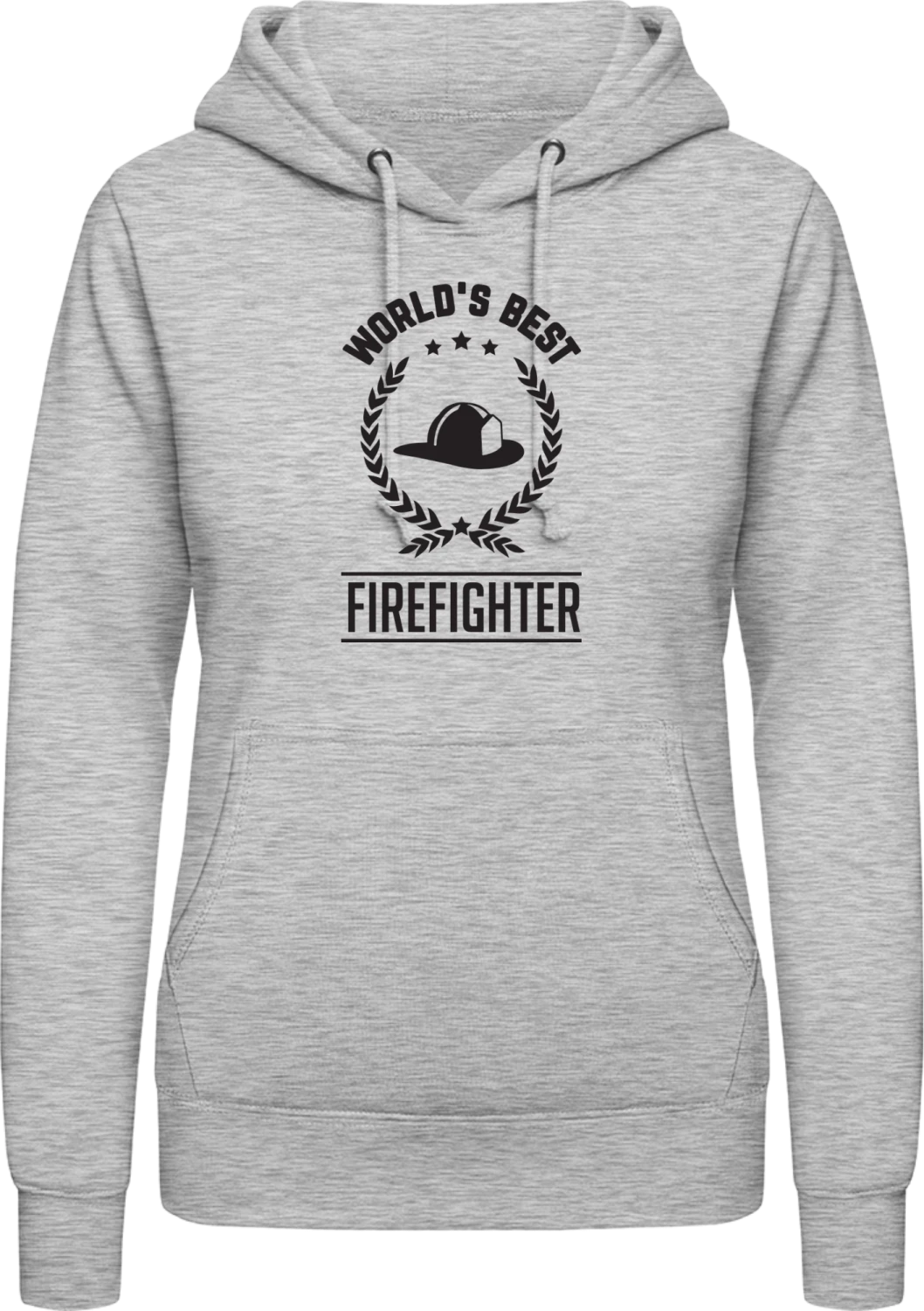 World's Best Firefighter - Heather Grey AWDis ladies hoodie - Front