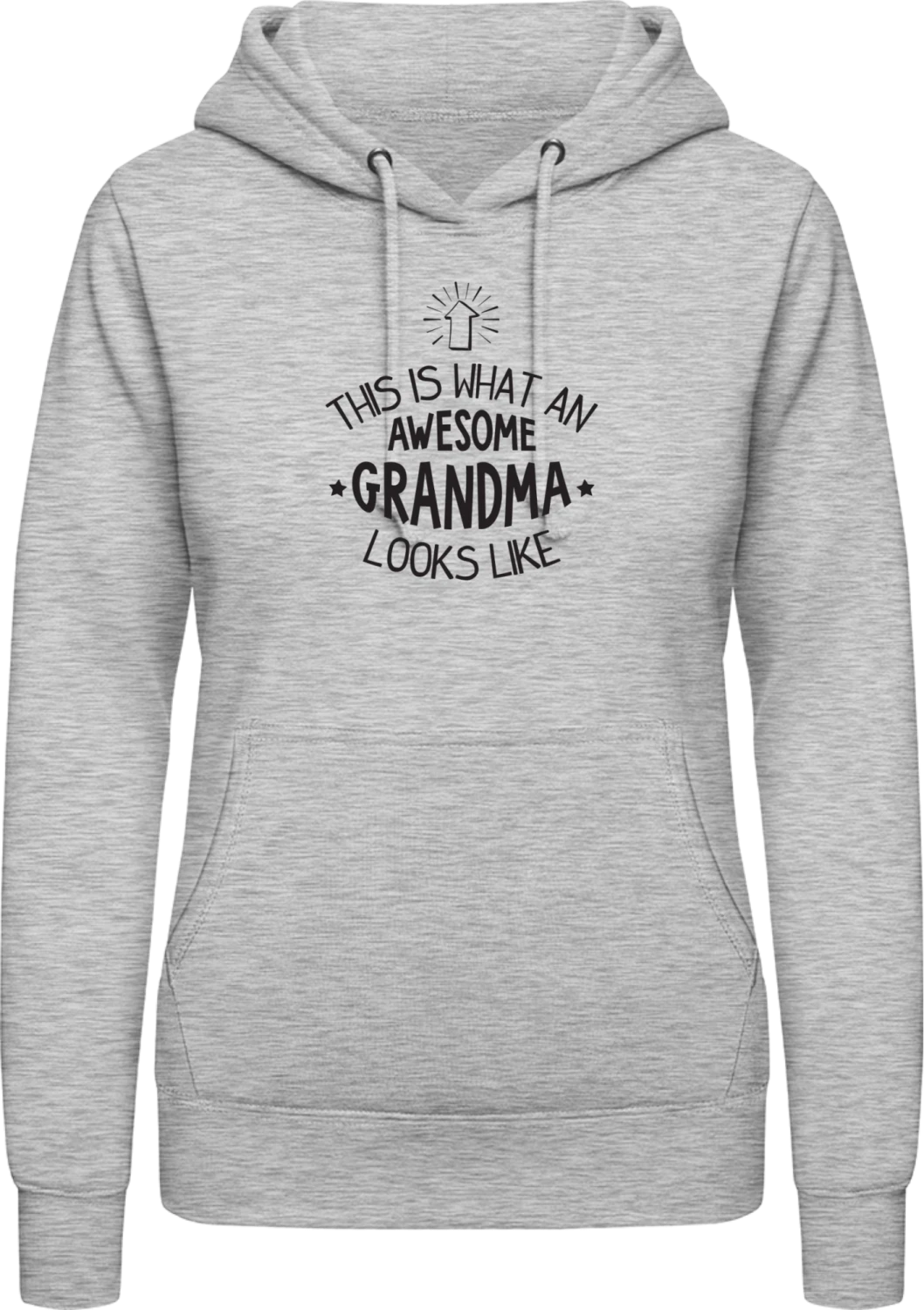 This Is What An Awesome Grandma Looks Like - Heather Grey AWDis ladies hoodie - Front