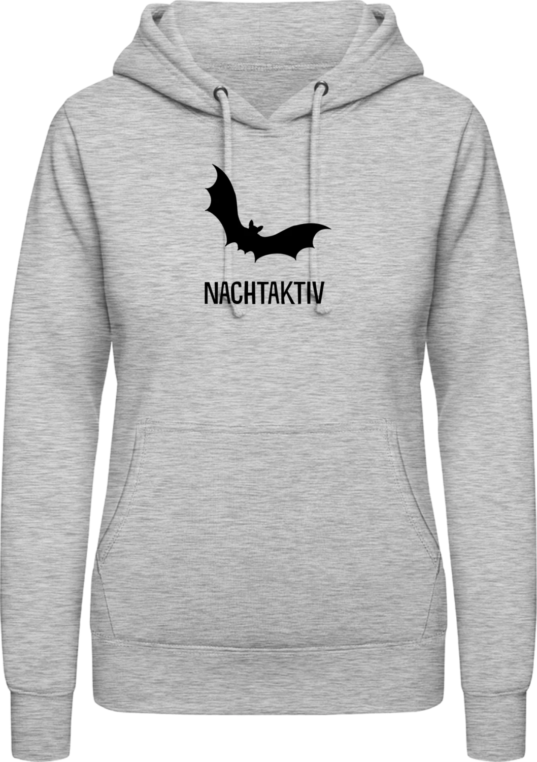 Nachtaktiv Fledermaus - Heather Grey AWDis ladies hoodie - Front