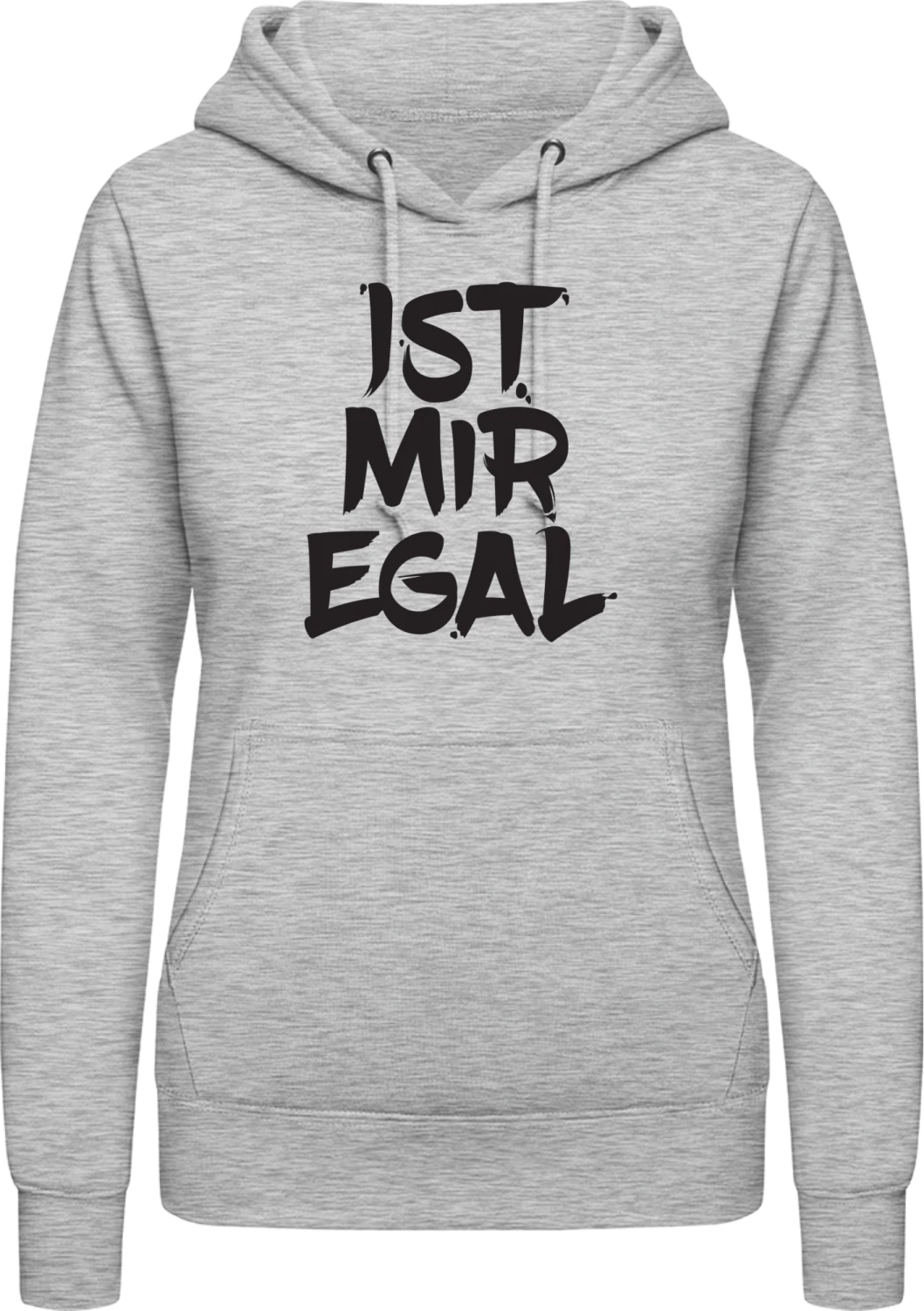 Ist mir egal - Heather Grey AWDis ladies hoodie - Front