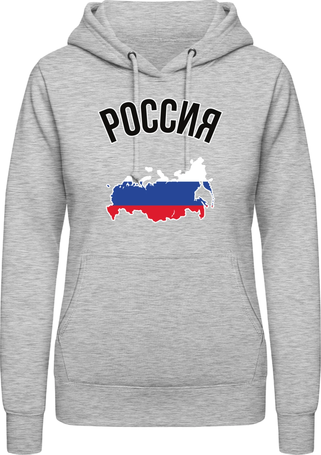 Russia Fan - Heather Grey AWDis ladies hoodie - Front