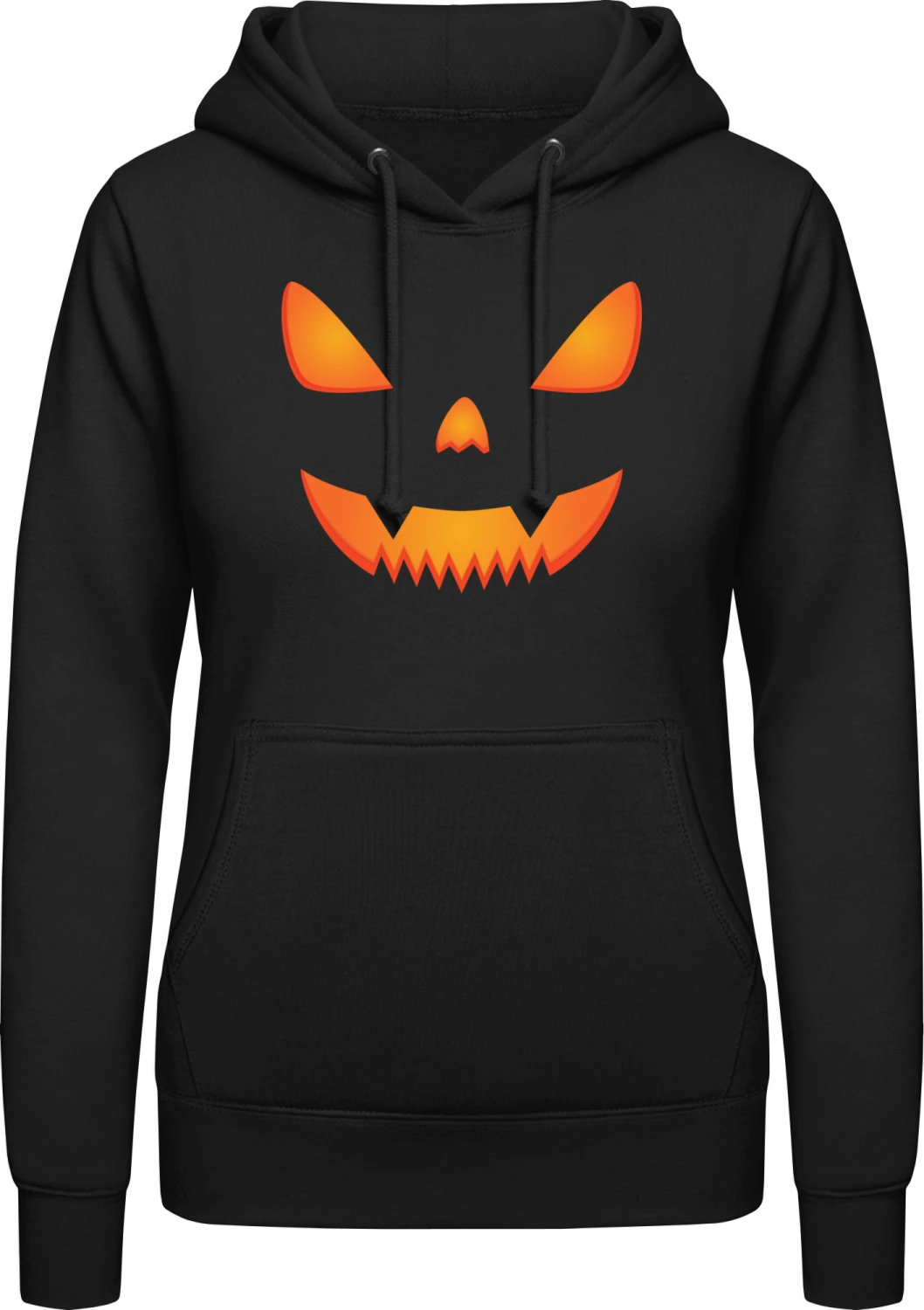 Halloween Kürbis - Black AWDis ladies hoodie - Front