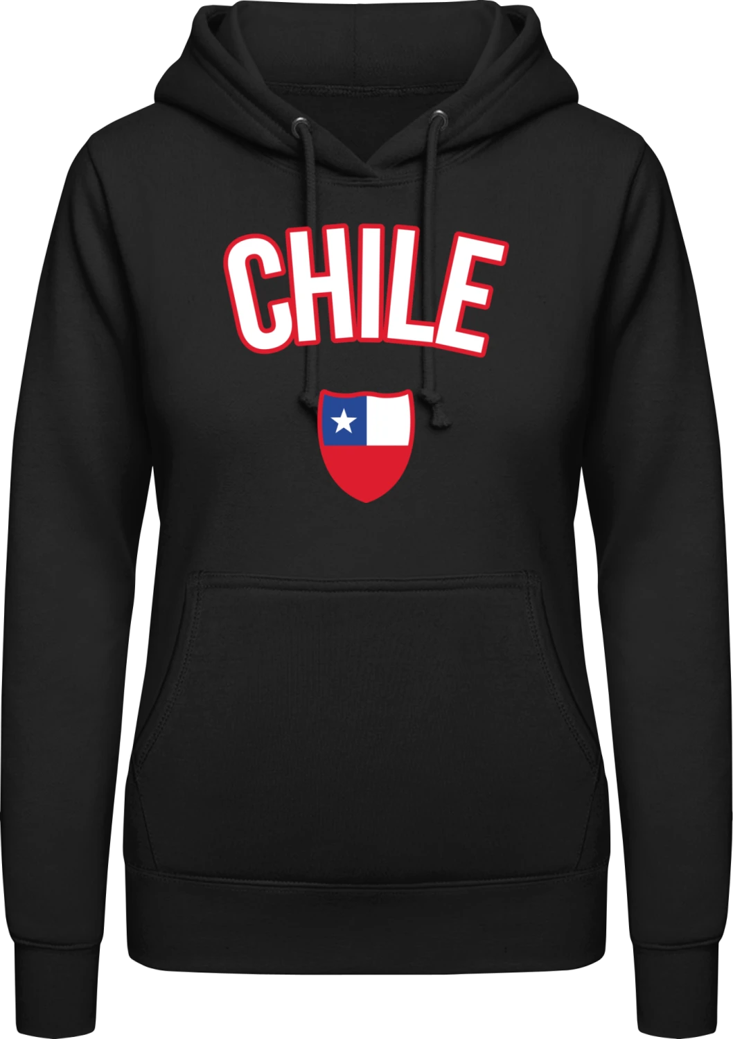 CHILE Fan - Black AWDis ladies hoodie - Front