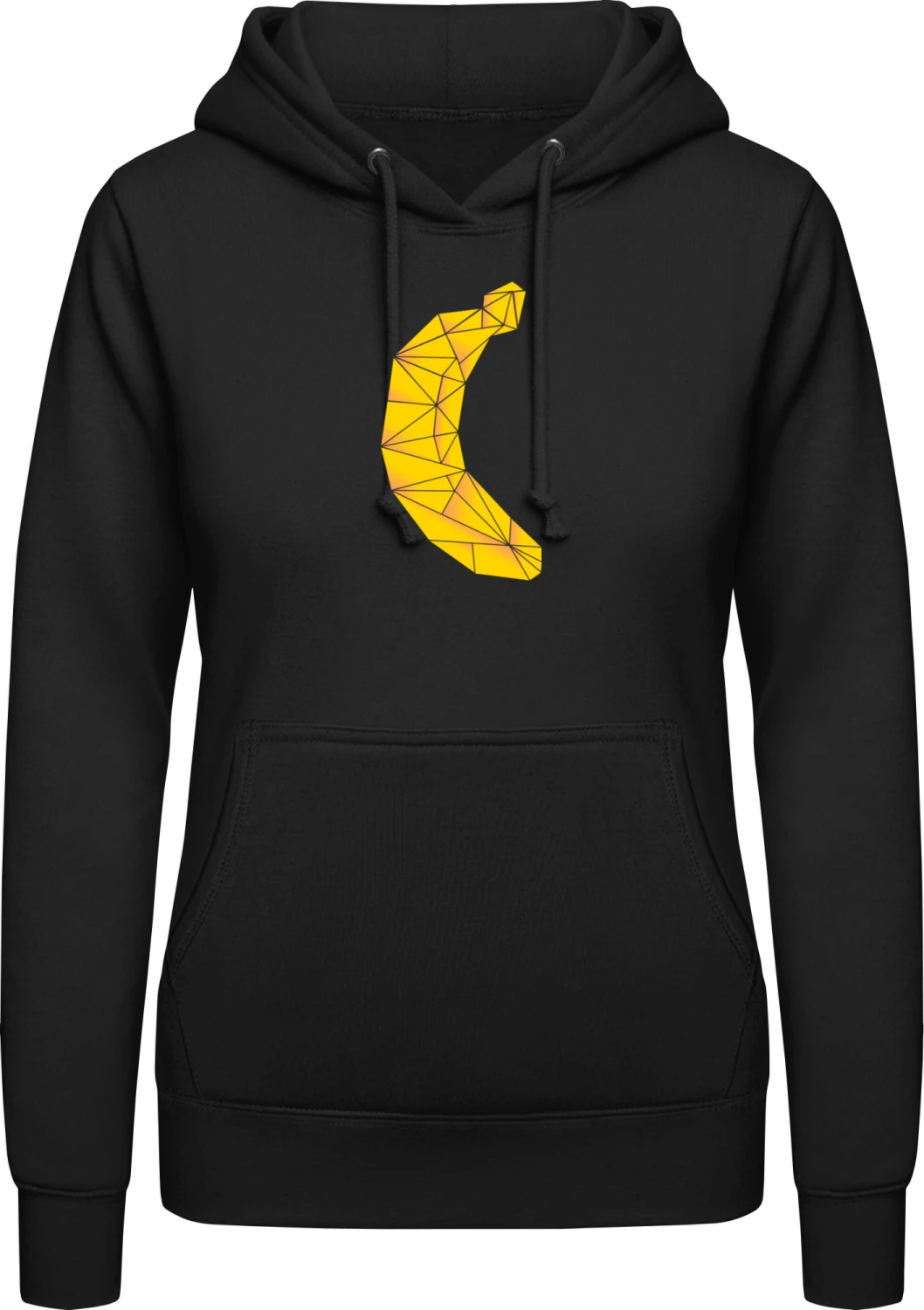 Banana Triangle Style - Black AWDis ladies hoodie - Front