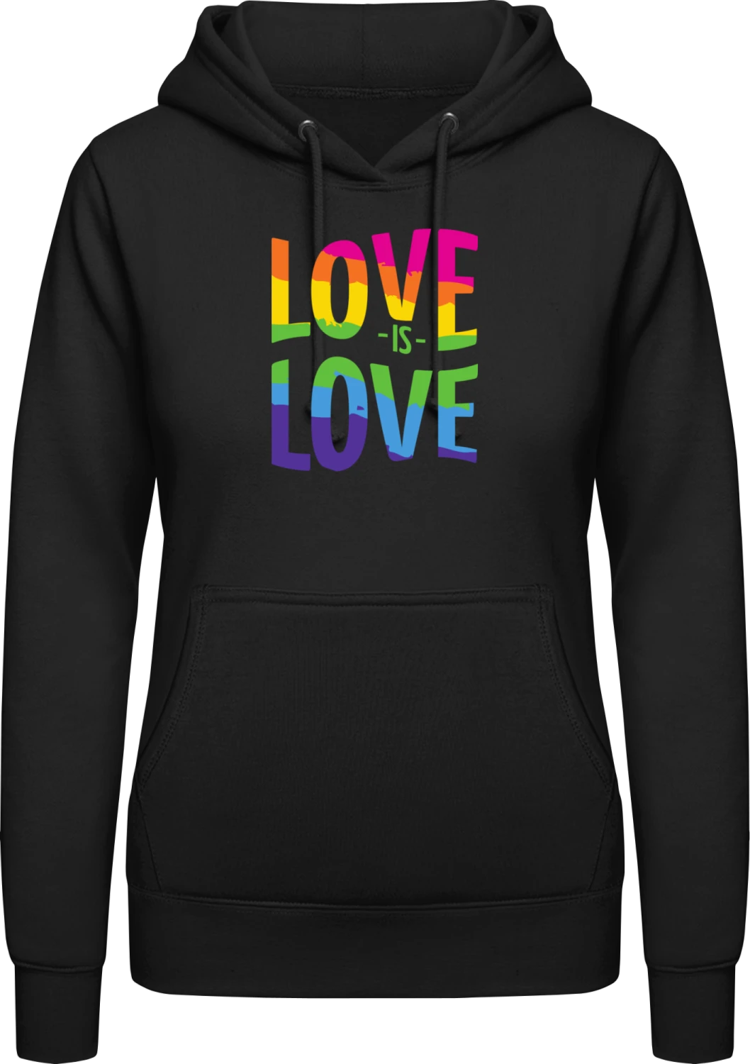 Love Is Love - Black AWDis ladies hoodie - Front