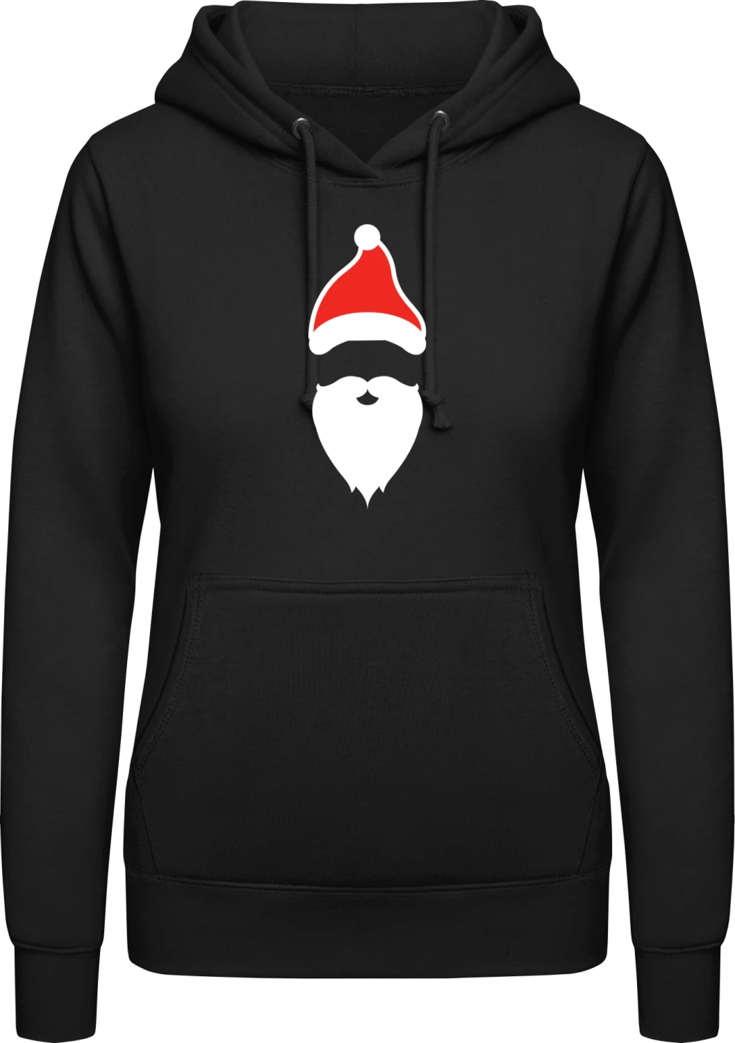 Santa Beard And Hat - Black AWDis ladies hoodie - Front