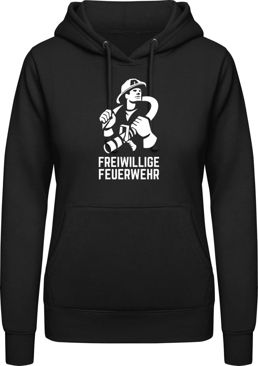 Freiwillige Feuerwehr - Black AWDis ladies hoodie - Front