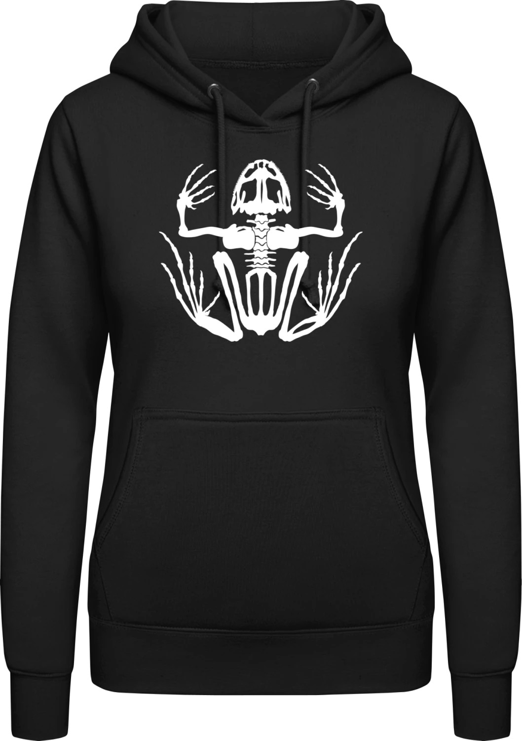 Frog Skeleton - Black AWDis ladies hoodie - Front