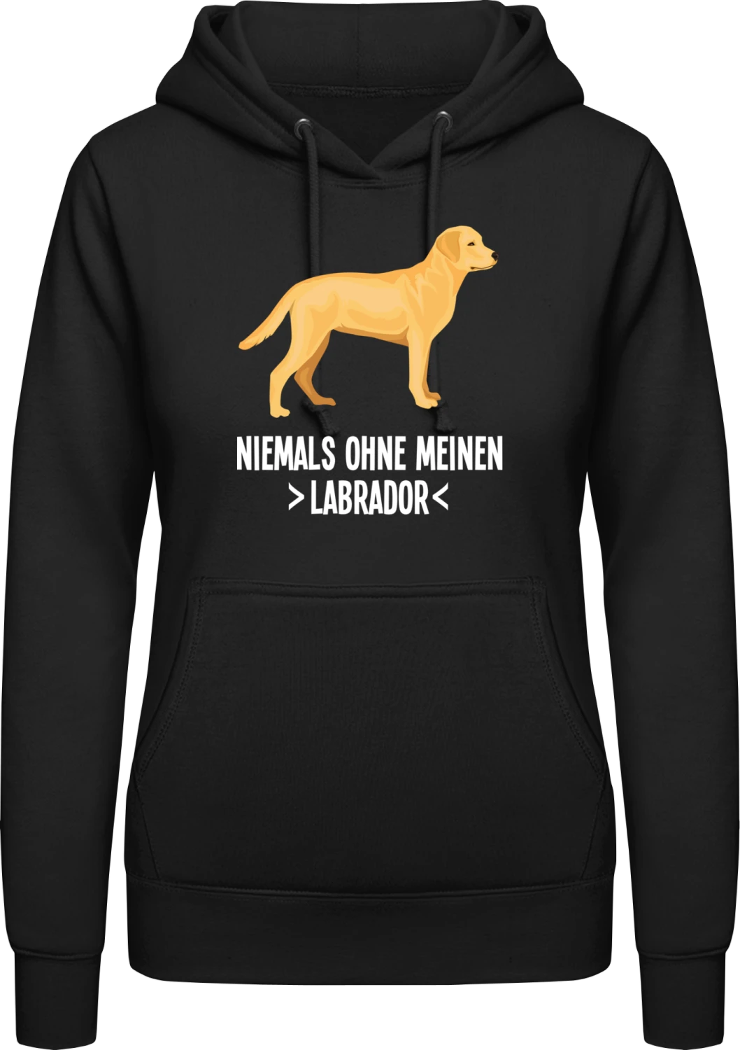 Niemals ohne meinen Labrador - Black AWDis ladies hoodie - Front