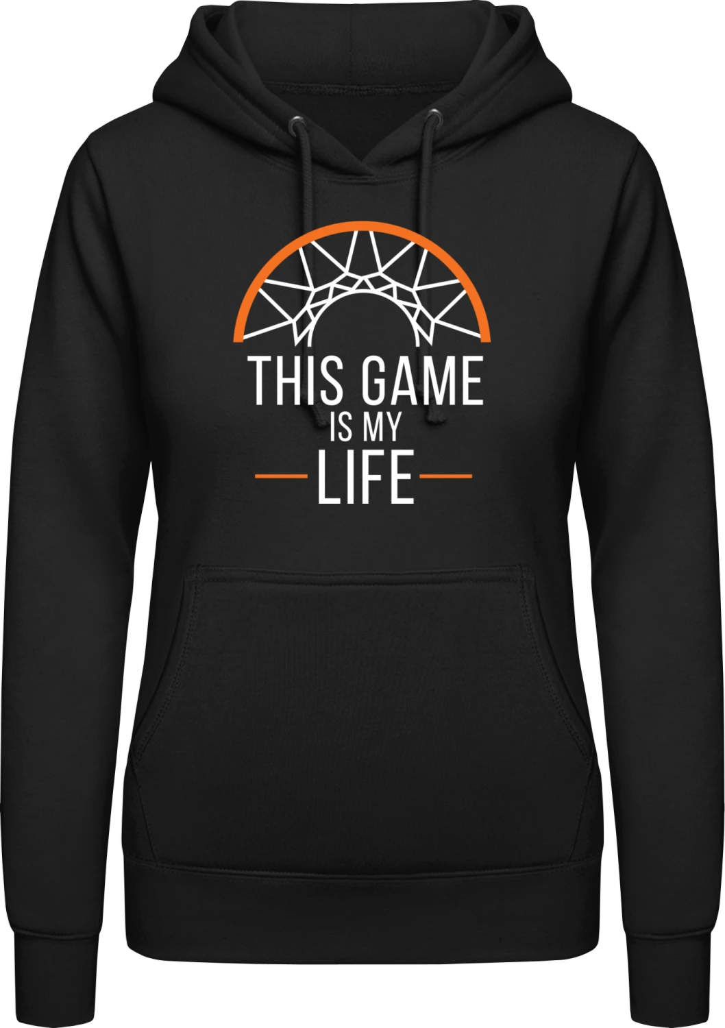 This Game Is My Life Basketball - Black AWDis ladies hoodie - Front