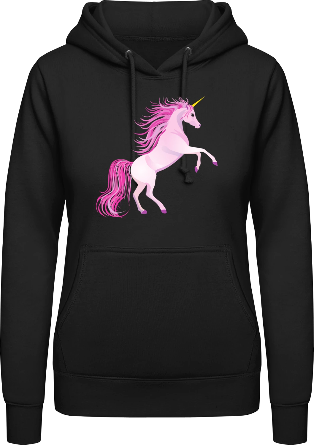 Wild Unicorn - Black AWDis ladies hoodie - Front