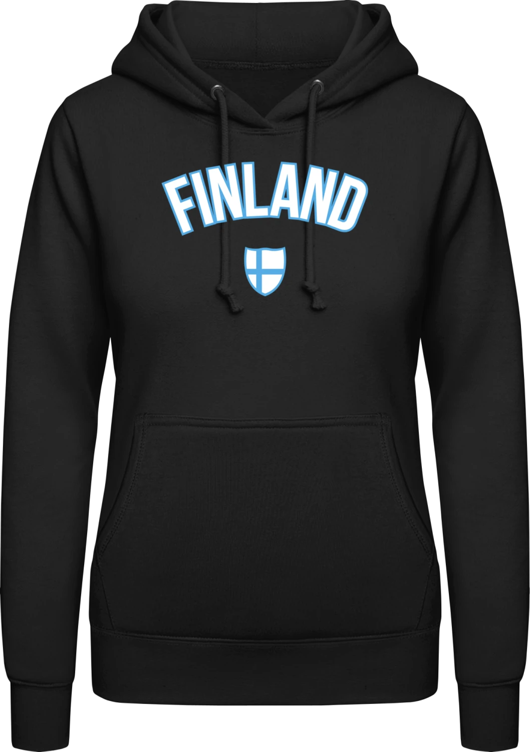 FINLAND Fan - Black AWDis ladies hoodie - Front